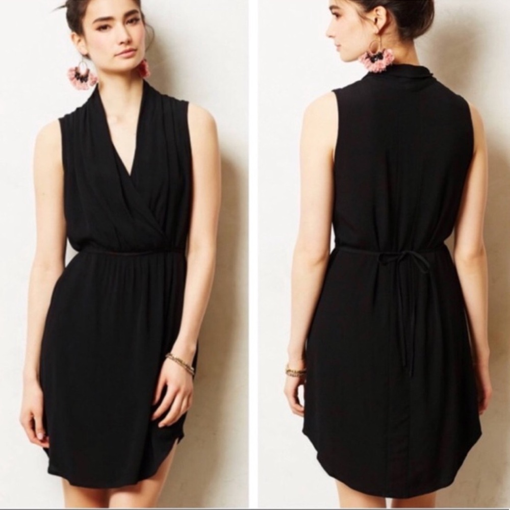 Maeve Anthropologie Liban Shawl V-Neck Sleeveless Mini Dress with Pockets XS
